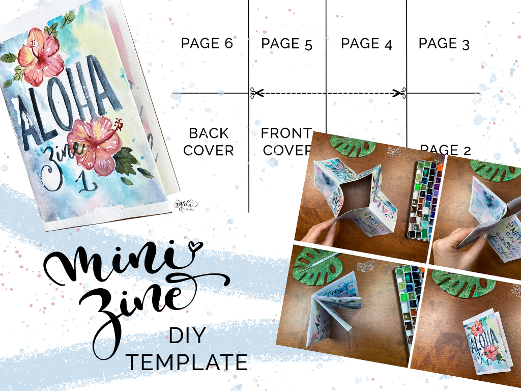 Make your own mini zine! Free template The Aloha Studios